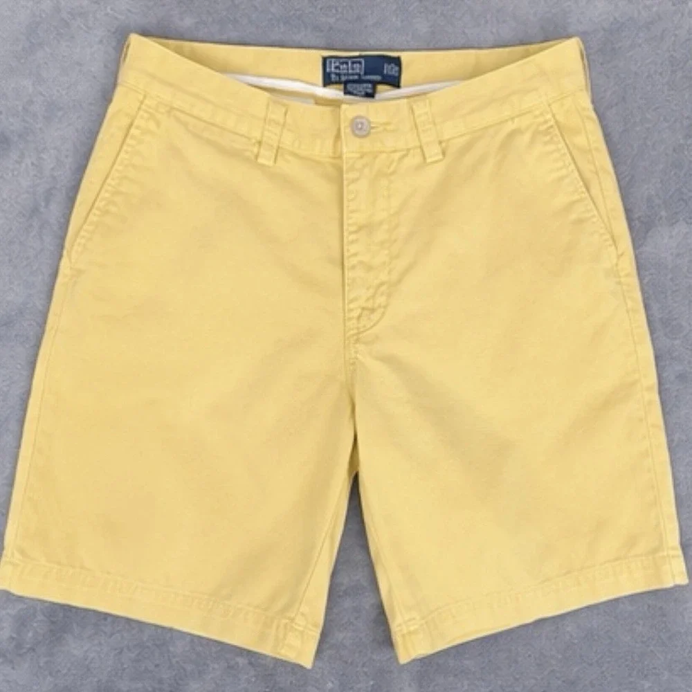 Polo Ralph Lauren Prospect Chino Shorts Yellow Men's 30 Classic Fit Cotton 9